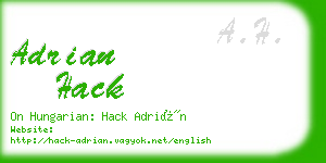 adrian hack business card